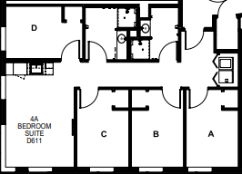 Douthit West Efficiency Apartment layout